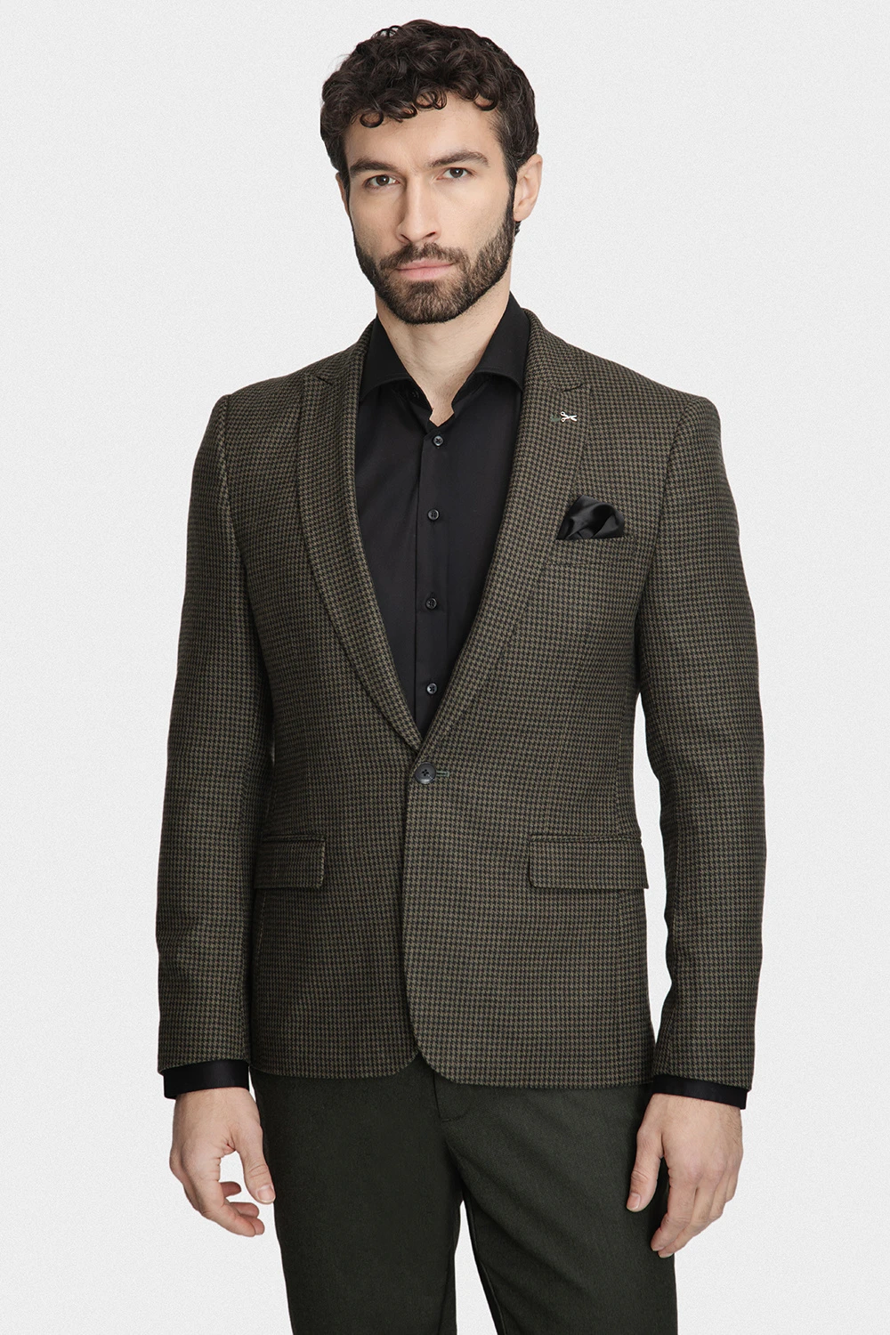 Zielona marynarka w pepitkę 01161A61TSA