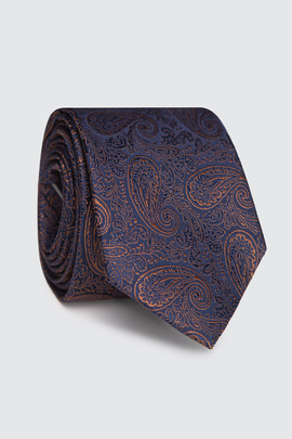 Brązowy krawat męski jedwabny 00183D80PLA