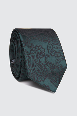 Zielony krawat we wzór paisley 00187B60PLA