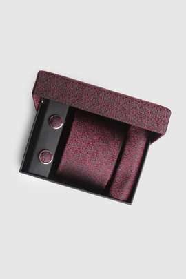 Bordowy zestaw dodatków męskich 00003B55DXA