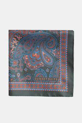 Wielokolorowa poszetka we wzór paisley 00103C99PLA