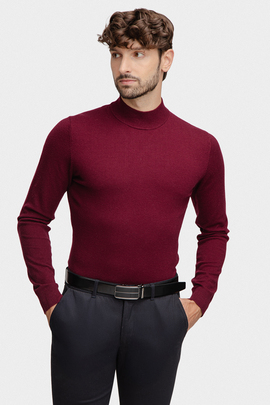 bordowy sweter