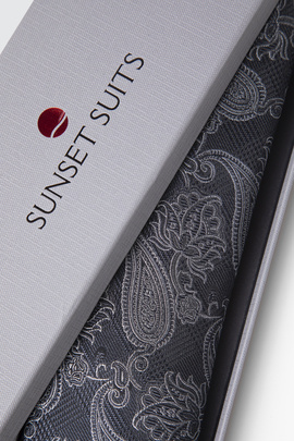 Grafitowy krawat we wzór 00219D85PLA