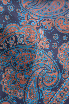 Granatowa poszetka we wzór paisley 00104C99PLA