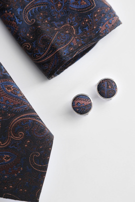 Zestaw krawat z poszetką i spinkami 00001A81PXA