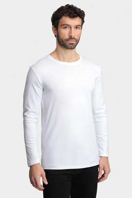 Biały longsleeve męski 00010A00GSA