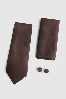 Zestaw krawat z poszetką i spinką 00004B80GXA