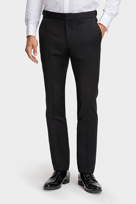 czarne wełniane spodnie ślubne męskie slim