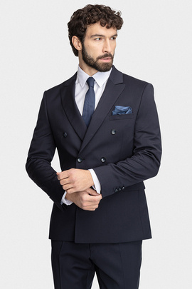 Marynarka dwurzędowa z wełny Marzotto 110&#039;s 02070B75GSA