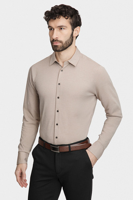 Stylowa koszula męska w kolorze beżowym 01849A15GSA