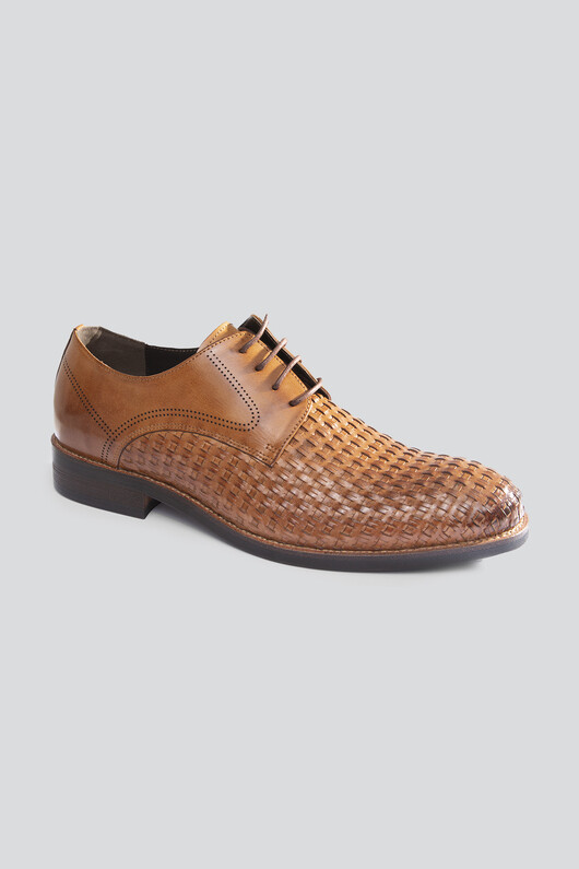 Brązowe skórzane buty męskie 01019A80MNA