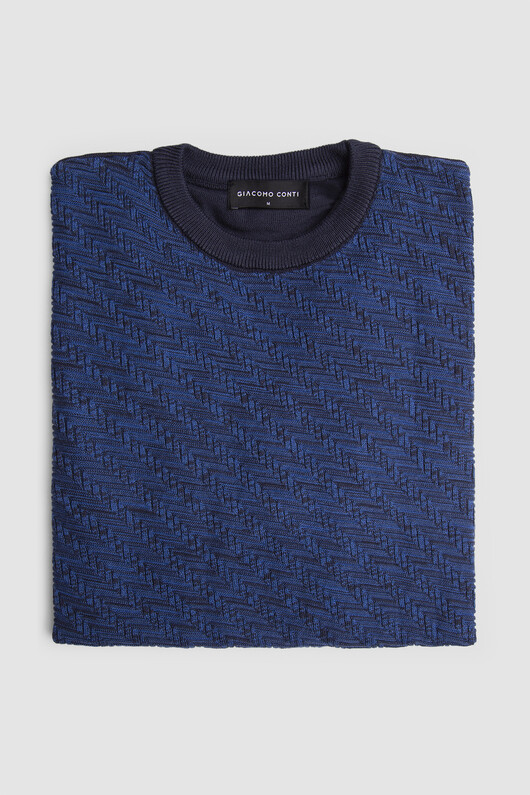 Granatowy sweter z bawełny 01000B75RSA