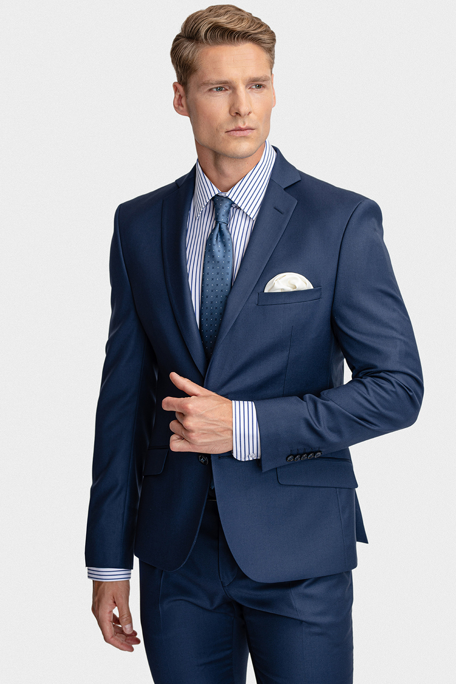 Młodzieżowy garnitur slim basic 02450B75GSA