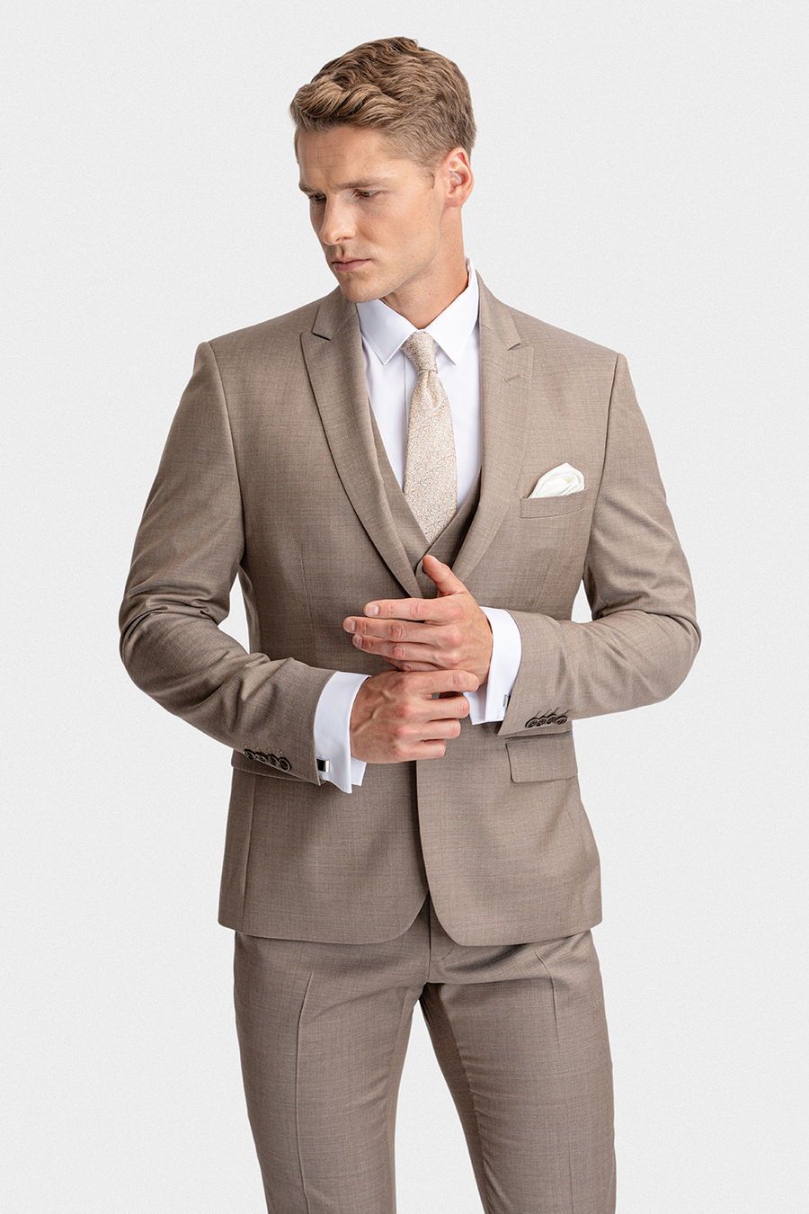 Garnitur cappuccino z wełny 120s 03108A15LSB