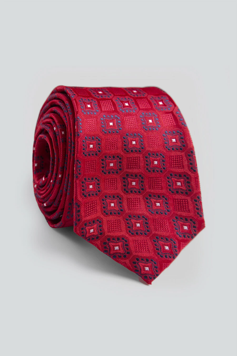 Czerwony krawat we wzór KWARQ00158