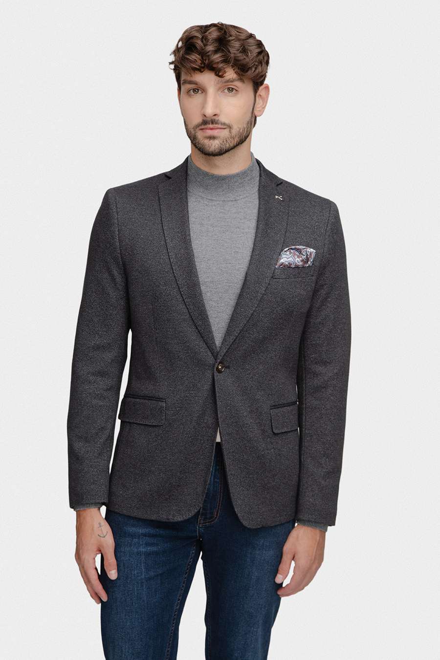 Szaro ciemna marynarka w melanż 01152A07LCA