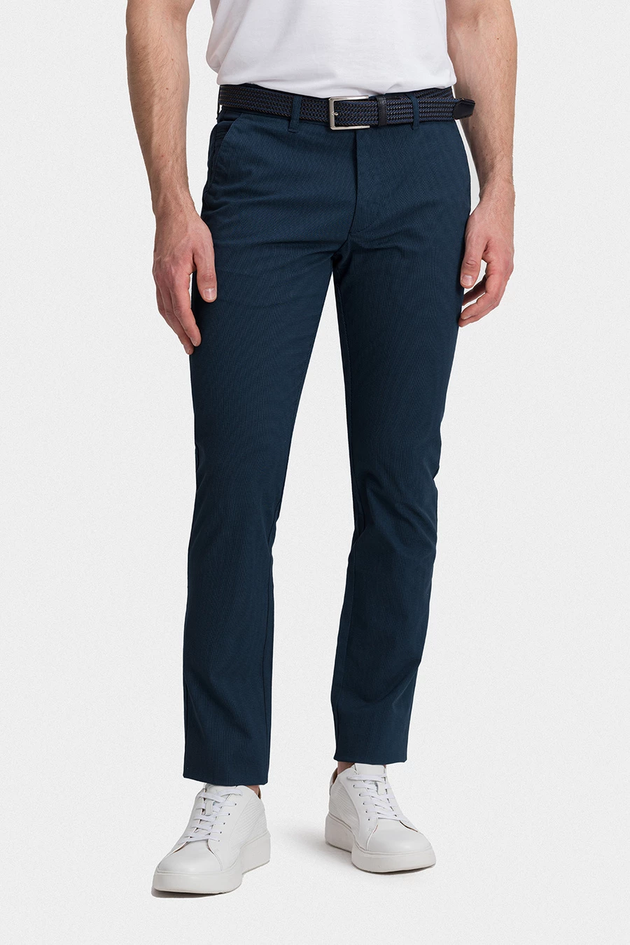 Bawełniane spodnie slim 01019A75GSB