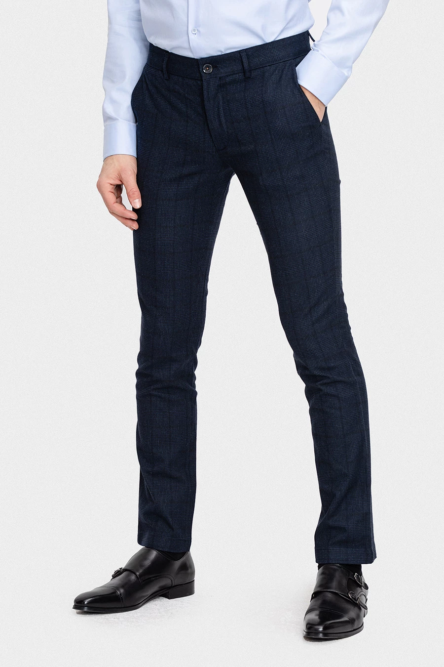 Casualowe spodnie w kratę 01036A75KSB