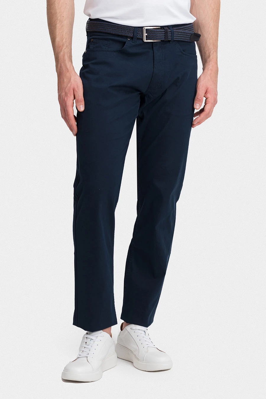 Granatowe spodnie casual 01103B75GCA