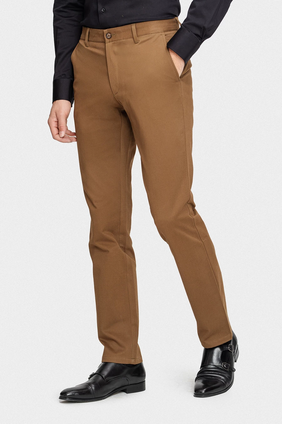 Brązowe spodnie męskie 01144A80GSA