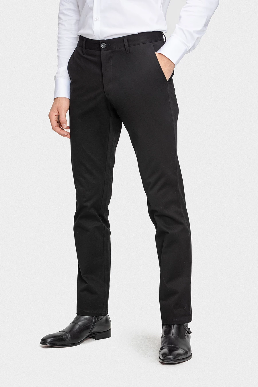 Czarne gładkie chinosy 01144B90GSA