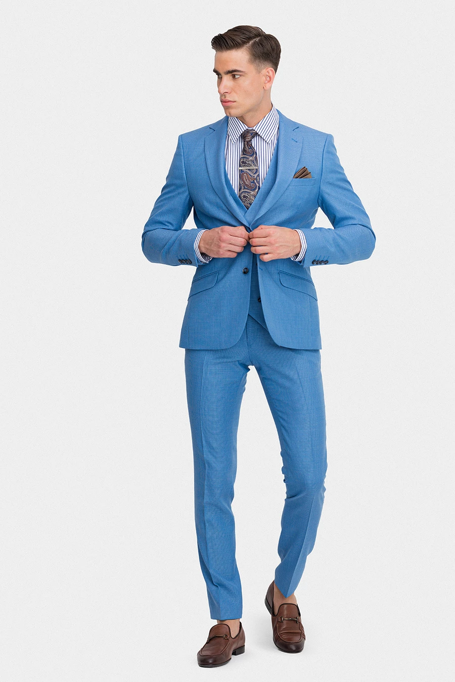 Niebieski garnitur z wełny Vitale Barberis Canonico 03079B70GSA