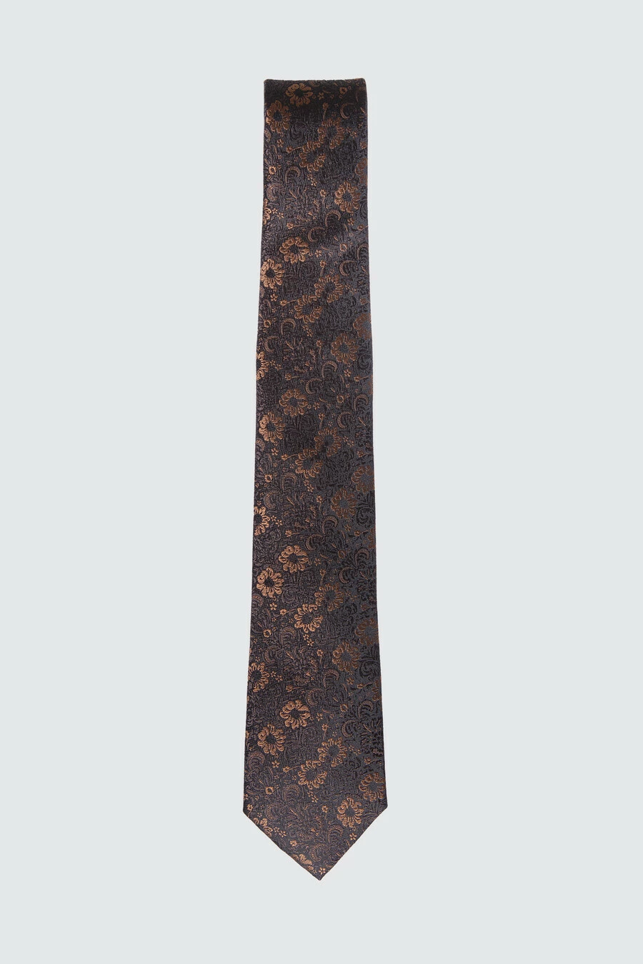 Brązowy krawat w kwiaty 00069A80FMA