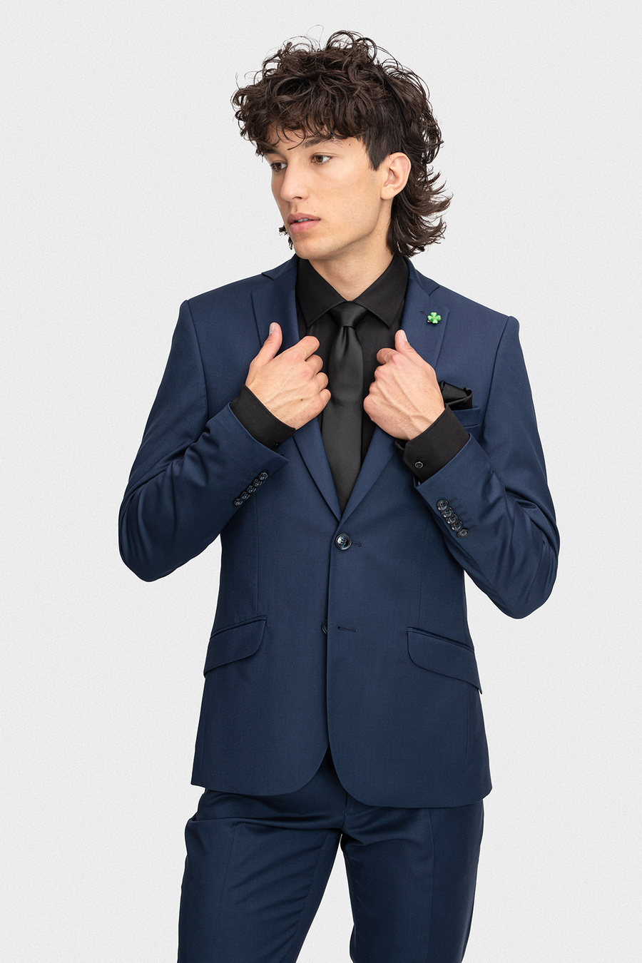 Młodzieżowy garnitur slim basic 02450B75GSA