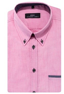 Różowa koszula z krótkim rękawem męska