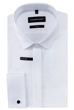 Elegancka koszula męska w kolorze białym slim fit