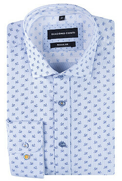 Niebieska koszula z wzorem Giacomo Conti