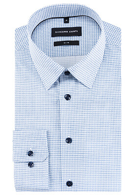 niebiesko biała koszula męska w kratę fason slim