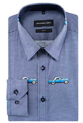 koszula męska niebieska w samochody