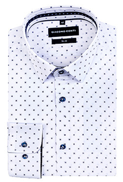 Biała koszula z wzorem Giacomo Conti