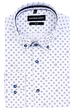 biała koszula z mikrozowem giacomo conti