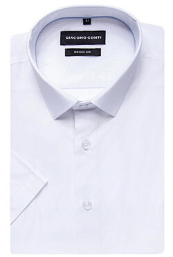 Biała elegancka koszula z krótkim rękawem giacomo conti