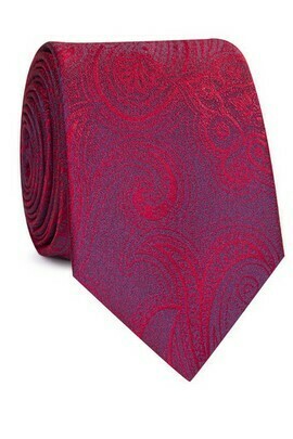 krawat czerwono bordowy