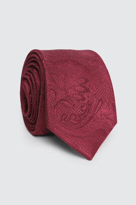 bordowy krawat w paisley