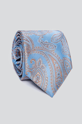 błękitny krawat w paisley
