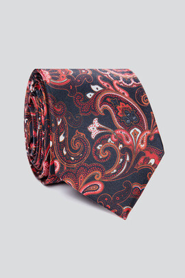 granatowy krawat męski w paisley