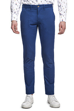 Casualowe niebieskie spodnie meskie Giacomo COnti
