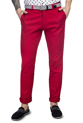 spodnie męskie czerwone