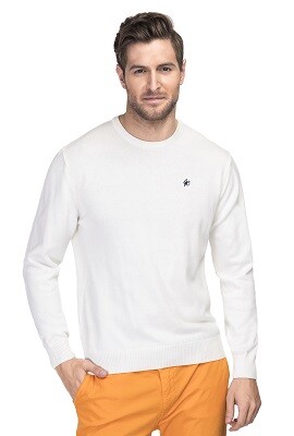 biały sweter męski z kaszmirem