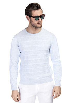 Błękitny sweter Giacomo Conti