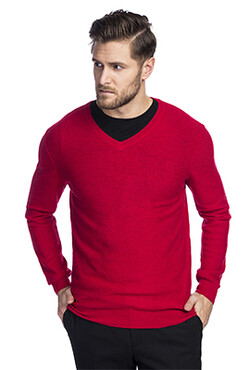 sweter czerwony męski