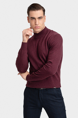bordowy sweter