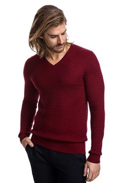 Bordowy sweter męski