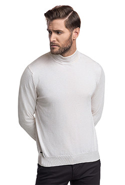 biały bawełnianay sweter męski giacomo conti
