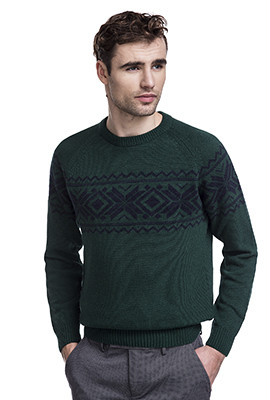 Sweter męski zielony wełniany Giacomo Conti SWZR000335