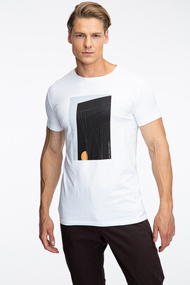 Moda Koszulki T-shirty Montego T-shirt br\u0105zowy W stylu casual 